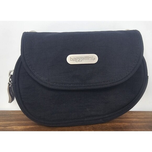 Baggallini On The Go Nylon Convertible Fanny Pack Crossbody Black Wallet *READ* - Picture 1 of 15